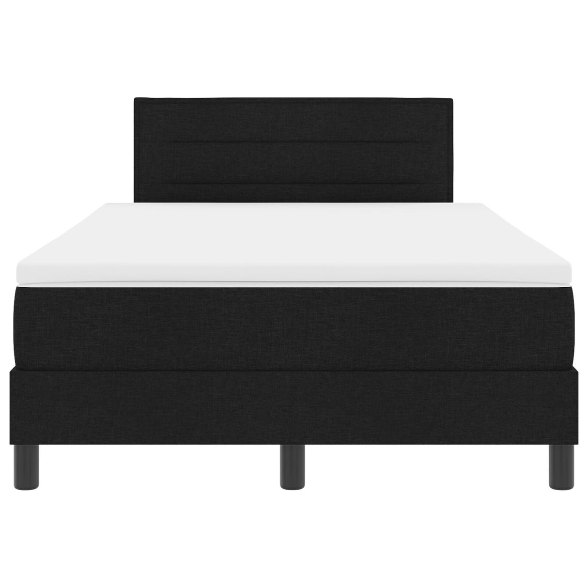 Box Spring Bed With Mattress & Led Black 120X190 Cm Fabric