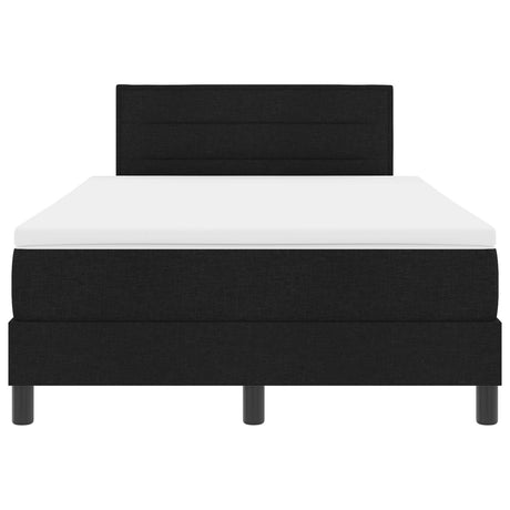 Box Spring Bed With Mattress & Led Black 120X190 Cm Fabric