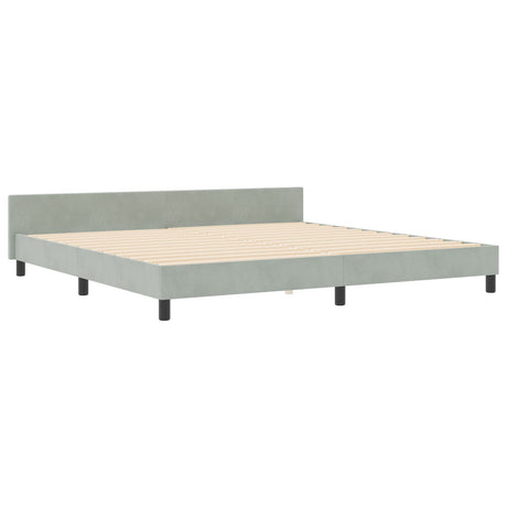 Bed Frame Light Grey 200X200 Cm Velvet