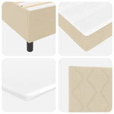Box Spring Bed With Mattress & Led Cream 100X200 Cm Fabric