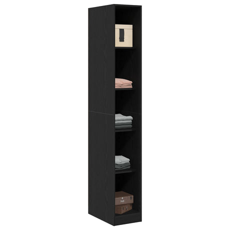 Black Oak Wardrobe - 30X50X200 Cm, Made From Engineered Wood