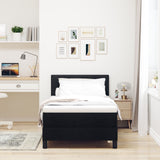 Box Spring Bed With Mattress & Led Black 80X200 Cm Fabric