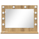 Vanity Mirror Artisan Oak Engineered Wood 60 X 45 X 18 Cm
