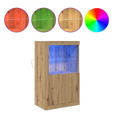 Sideboard With Led Lights Artisan Oak 60,5X37X100 Cm