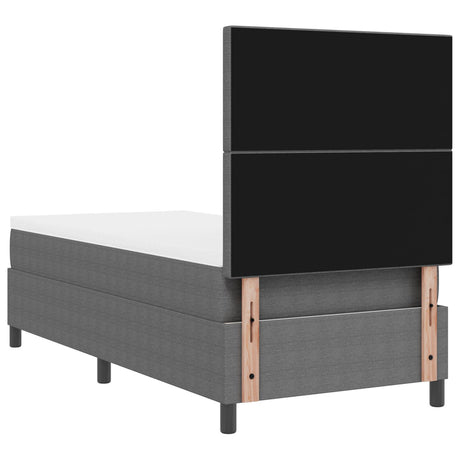 Box Spring Bed With Mattress Light Grey 80X200 Cm Corduroy Fabric