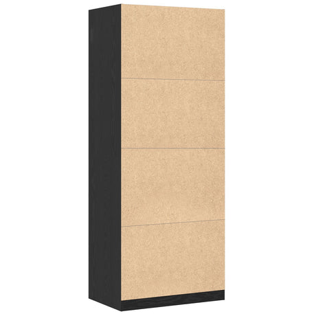 Black Oak Wardrobe - 80X50X200 Cm, Made Of Engineered Wood