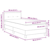 Box Spring Bed With Mattress Taupe 80X200 Cm Fabric