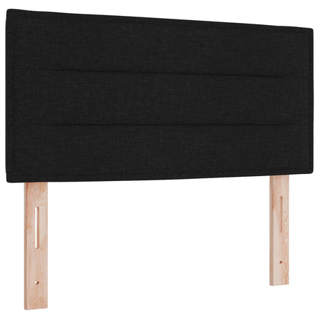 Box Spring Bed With Mattress & Led Black 120X190 Cm Fabric