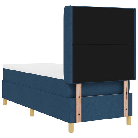 Box Spring Bed With Mattress & Led Blue 80X200 Cm Fabric