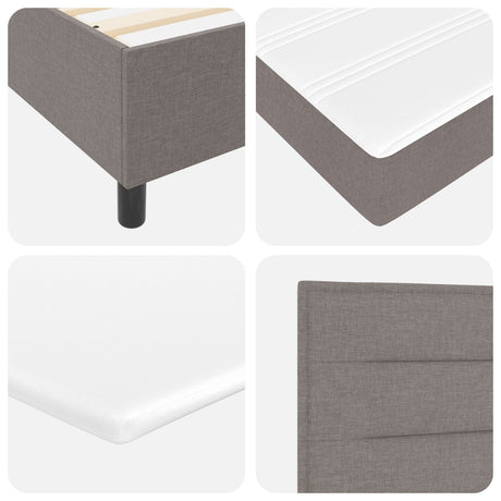 Box Spring Bed With Mattress Taupe 80X200 Cm Fabric