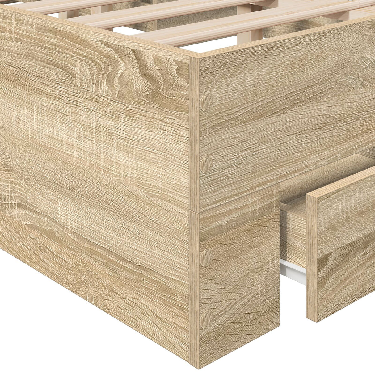 Bed Frame Sonoma Oak 140X200 Cm Engineered Wood