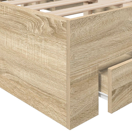 Bed Frame Sonoma Oak 140X200 Cm Engineered Wood