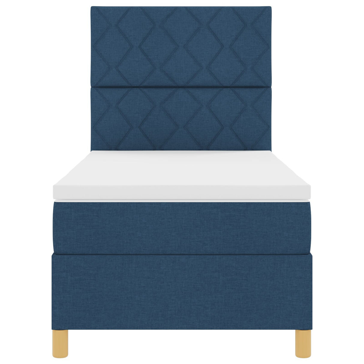 Box Spring Bed With Mattress & Led Blue 90X200 Cm Fabric