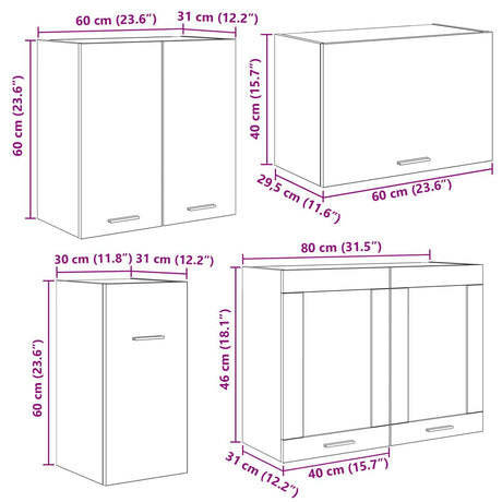 8 Piece Kitchen Cabinet Set Grey Sonoma Engineered Wood