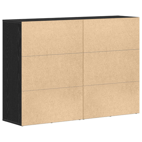 Sideboards 2 Pcs Black Oak 60X31X84 Cm Engineered Wood