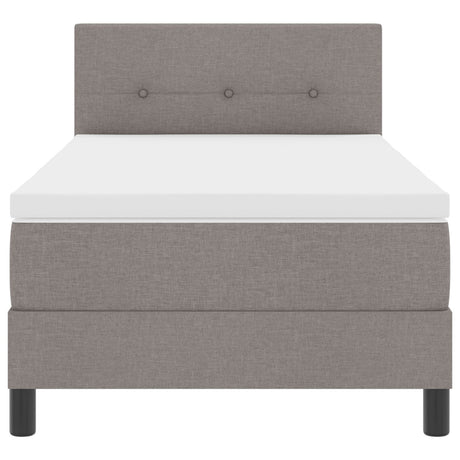 Box Spring Bed With Mattress Taupe 80X200 Cm Fabric