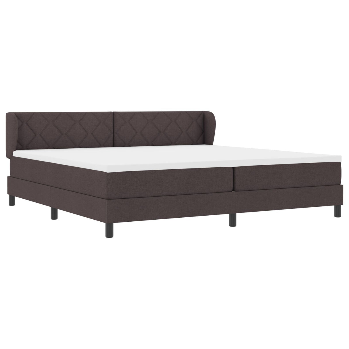 Box Spring Bed With Mattress Dark Brown 200X200 Cm Fabric