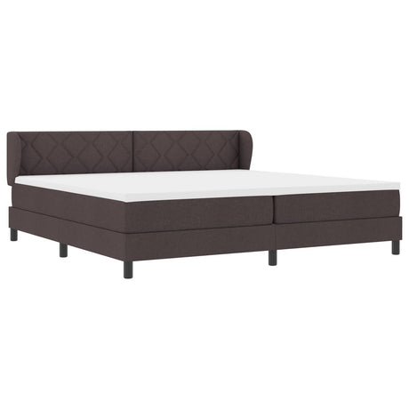 Box Spring Bed With Mattress Dark Brown 200X200 Cm Fabric