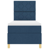 Box Spring Bed With Mattress & Led Blue 80X200 Cm Fabric