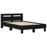 Oak Bed Frame Black Oak Engineered Wood 135 X 190 Cm Durable