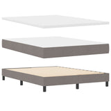Box Spring Bed With Mattress Taupe 140X190 Cm Fabric,  Headboard Lines Design Taupe 140 Cm Fabric