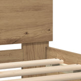 Wood Bed Frame Artisan Oak Wood 150 X 200 Cm