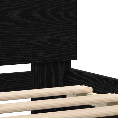 Wood Bed Frame Black Oak Solid Wood 200 X 200 Cm Durable