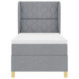 Box Spring Bed With Mattress - Light Grey - 90X200 Cm Fabric