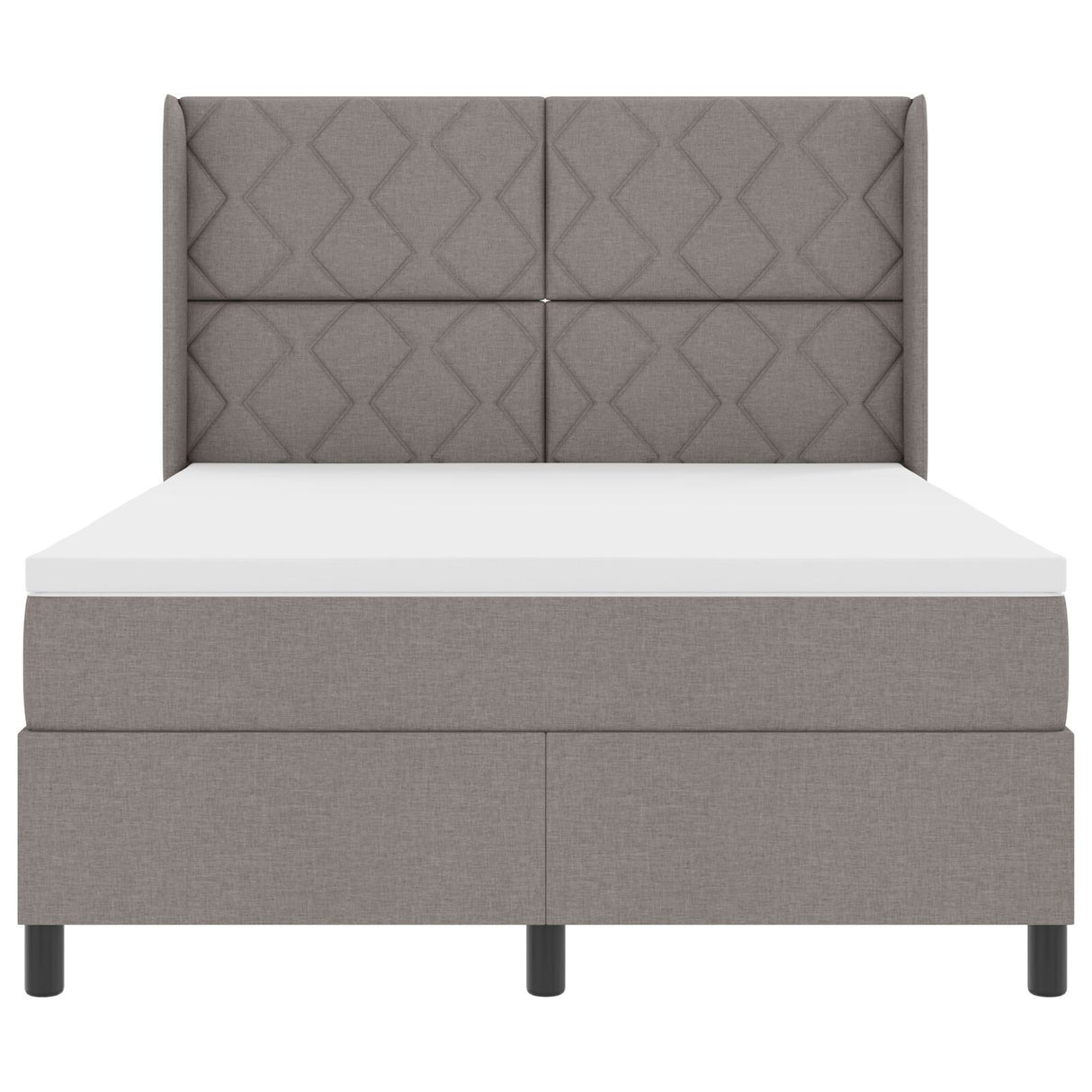 Box Spring Bed With Mattress & Led Taupe 160X200 Cm Fabric