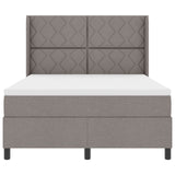 Box Spring Bed With Mattress & Led Taupe 160X200 Cm Fabric