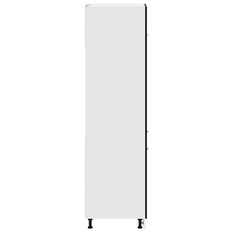 Fridge Cabinet In Black Oak - 60X57X207 Cm, Made Of Engineered Wood