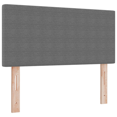 Box Spring Bed With Mattress Light Grey 80X200 Cm Corduroy Fabric