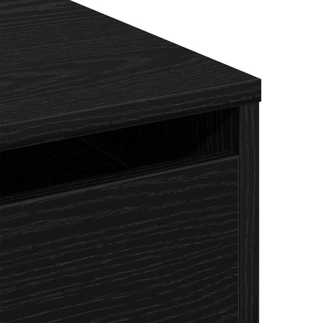 Chest Of Drawers Black Oak 60X41X76 Cm Engineered Wood