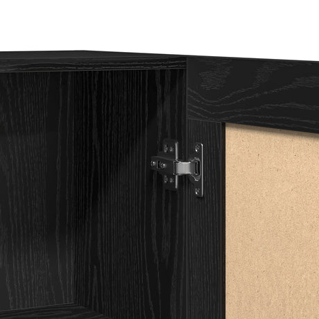 Black Oak Sideboard 120X30.5X70 Cm Engineered Wood