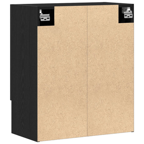 Wall Cabinet Black Oak 60X31X70 Cm Engineered Wood