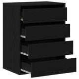 Chest Of Drawers Black Oak 60X41X76 Cm Engineered Wood
