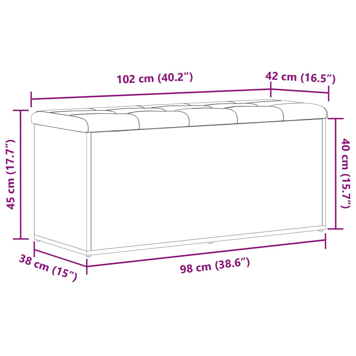 Storage Bench Black Oak 100X40X45 Cm Engineered Wood