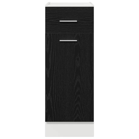 Black Oak Drawer Bottom Cabinet - 30X46X81.5 Cm, Made From Engineered Wood
