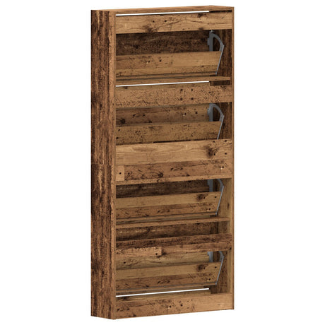 Shoe Cabinet Old Wood Engineered Wood 80 X 21 X 163.5 Cm Durable
