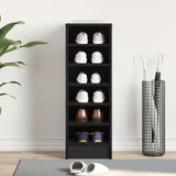 Shoe Cabinet In Black Oak - 31.5 X 35 X 90 Cm Made From Engineered Wood