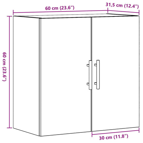 Wall-Mounted Cabinet Old Wood 60X31,5X60 Cm Engineered Wood