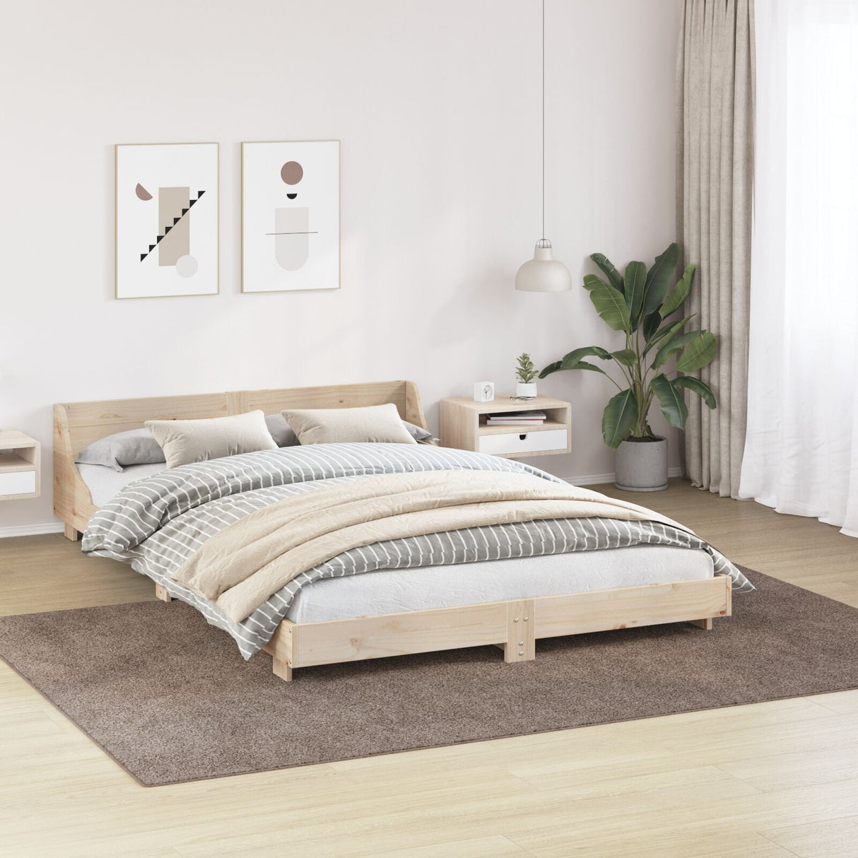 Shaggy Rug With Latex Backing Brown 200X290 Cm