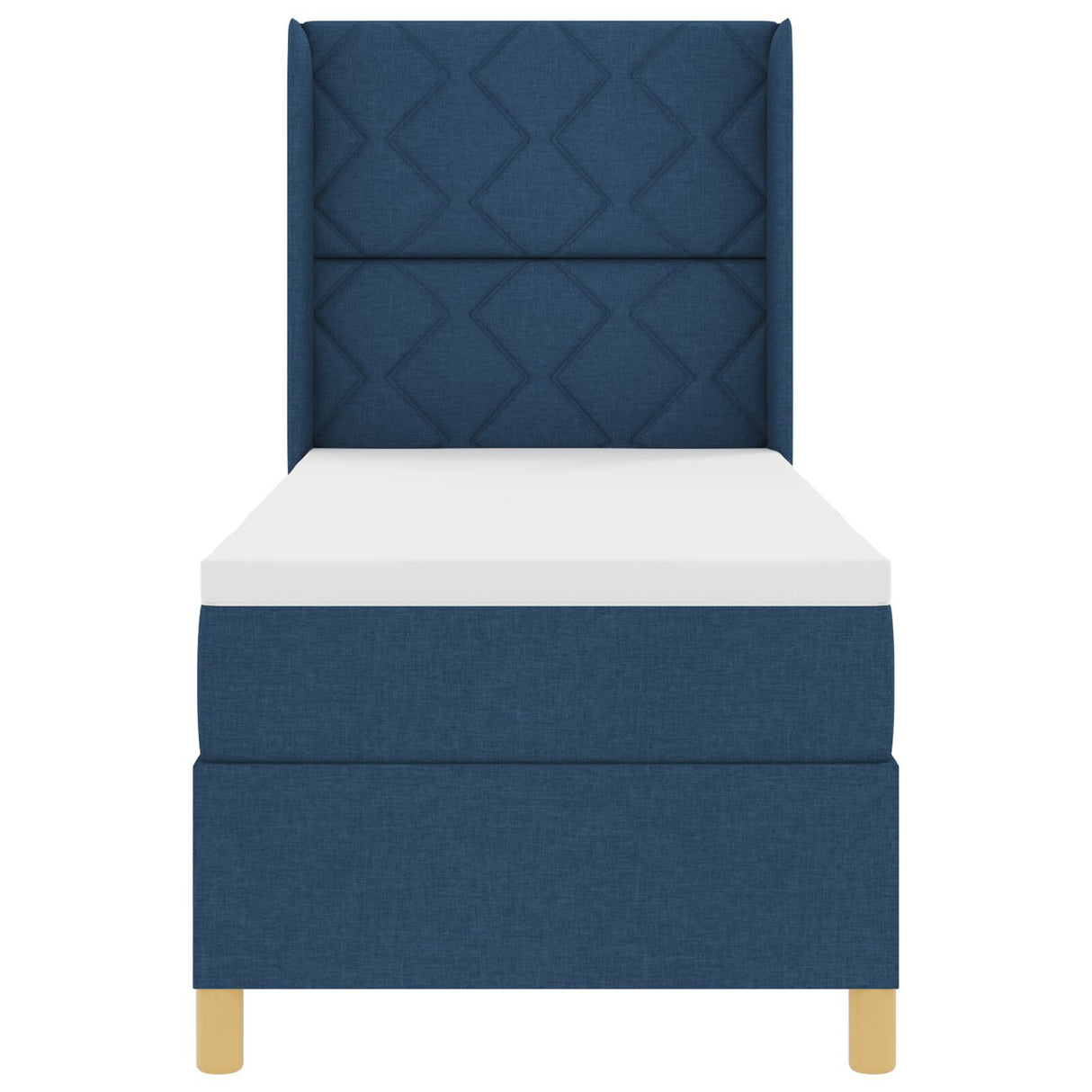 Box Spring Bed With Mattress & Led Blue 80X200 Cm Fabric