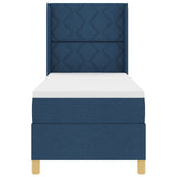 Box Spring Bed With Mattress & Led Blue 80X200 Cm Fabric