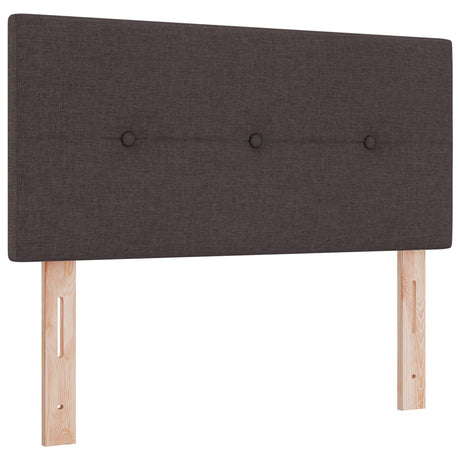 Box Spring Bed With Mattress & Led Dark Brown 120X190 Cm Fabric