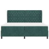 Box Spring Bed With Mattress Dark Green 200X200 Cm Velvet