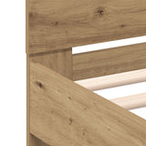 Wood Bed Frame Artisan Oak Wood 150 X 200 Cm