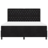 Box Spring Bed With Mattress & Led Black 180X200 Cm Velvet