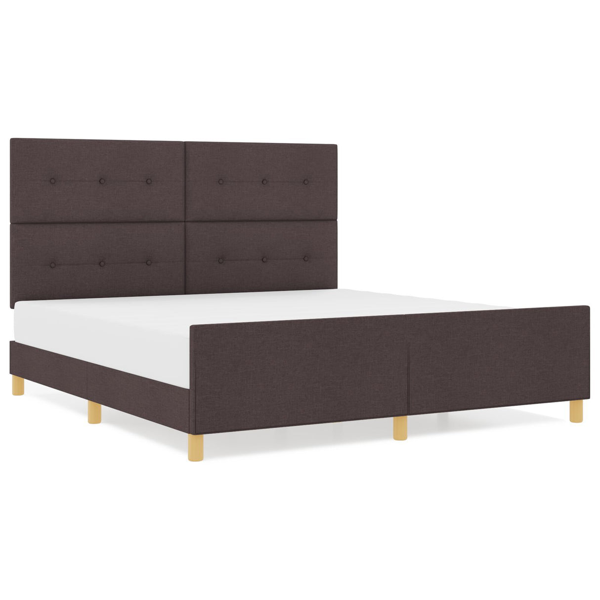 Bed Frame Dark Brown 180X200 Cm Fabric