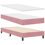 Box Spring Bed With Mattress In Pink, 90X190 Cm, Velvet